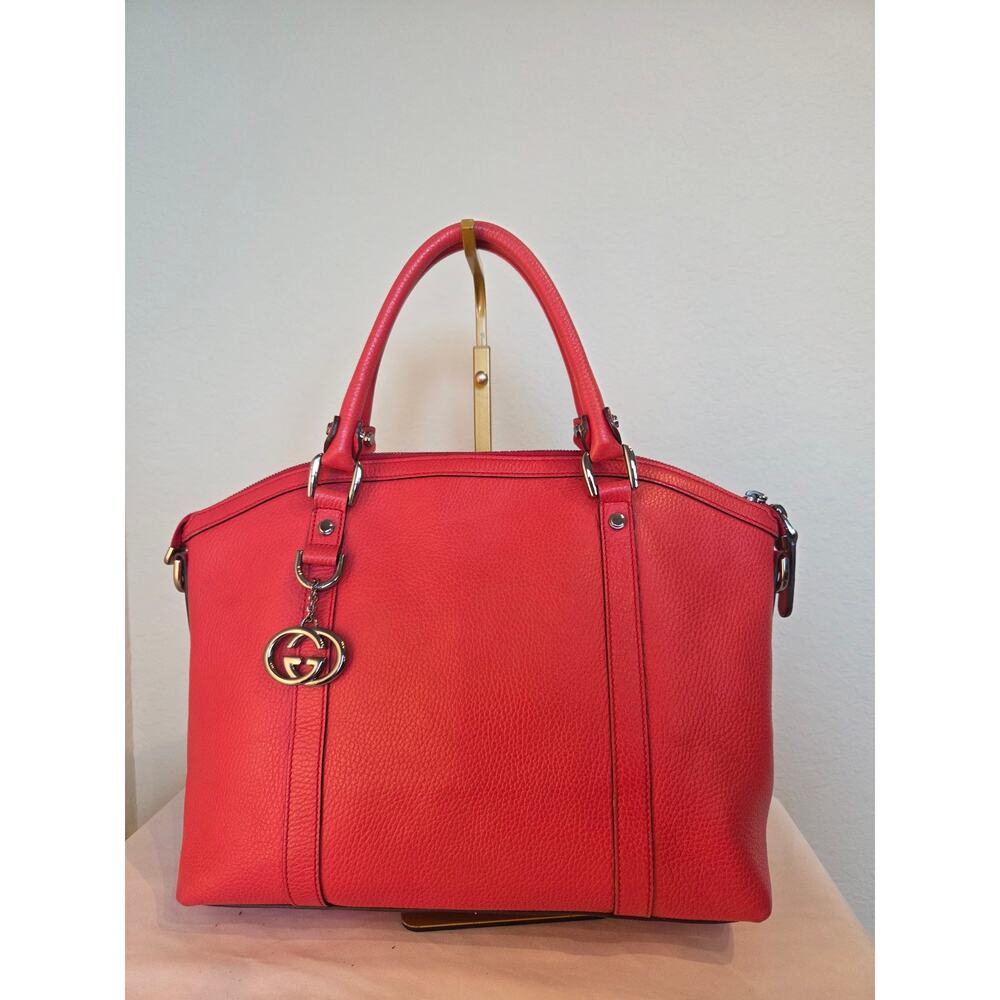SOLD Gucci GG Charm Soho Pebbled Leather Dome Tote